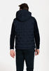 Gilet bleu marine à structure zippée et capuche amovible